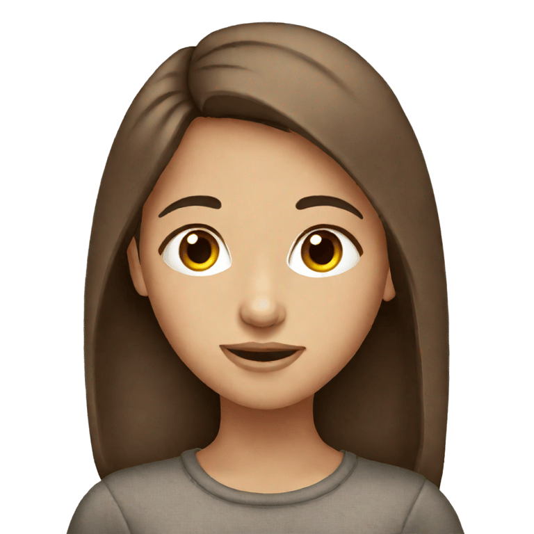 genmoji: straight brown haired girl with brown eyes