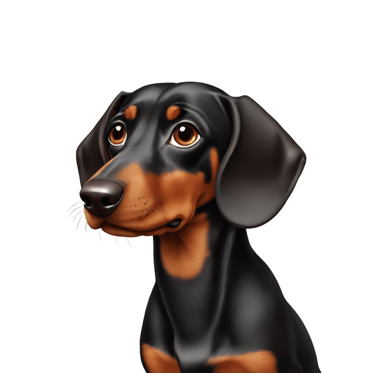 絵文字：Black and brown weiner dog