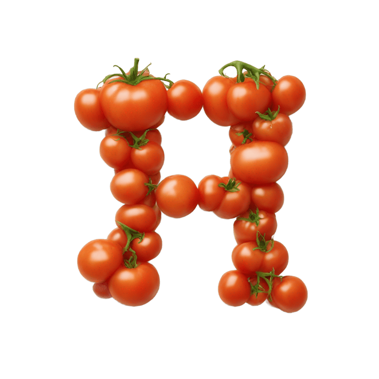 genmoji: Letter t made out of tomato