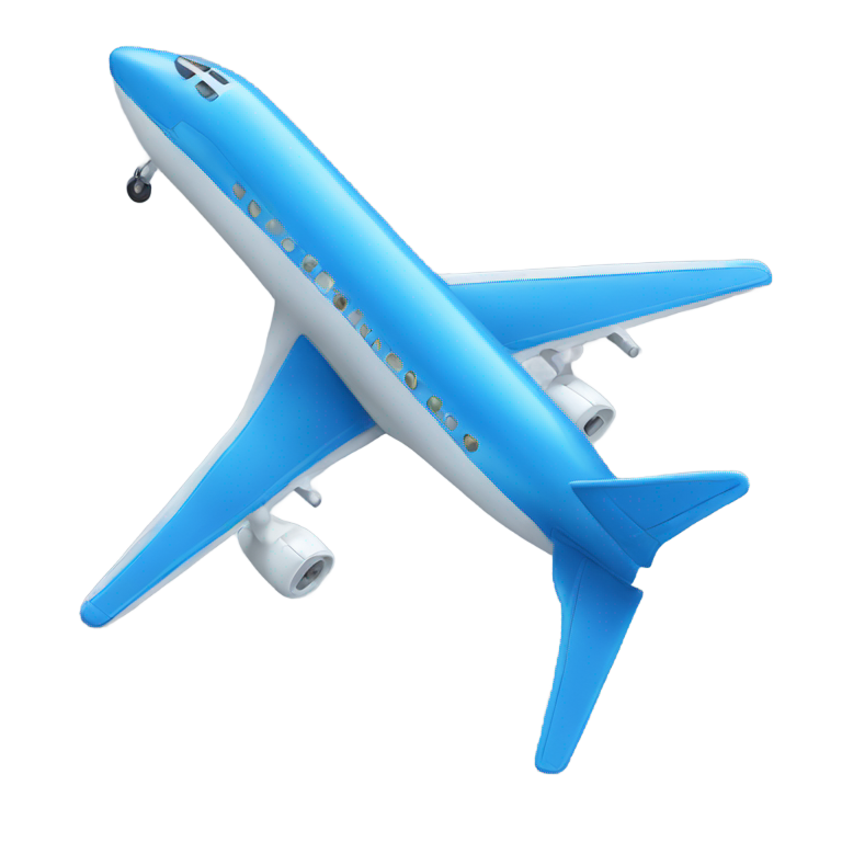 genmoji: Blue plane with small wheel