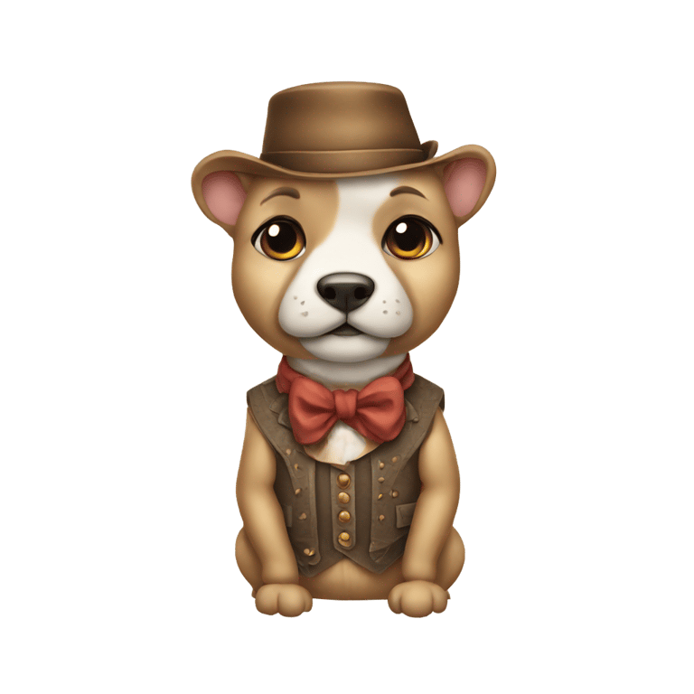 絵文字：cute animal wearing old fashioned clothing