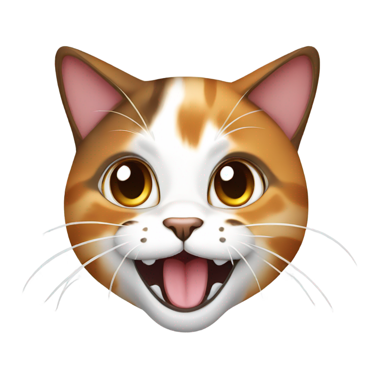 genmoji : Un chat calico en train de bâiller
