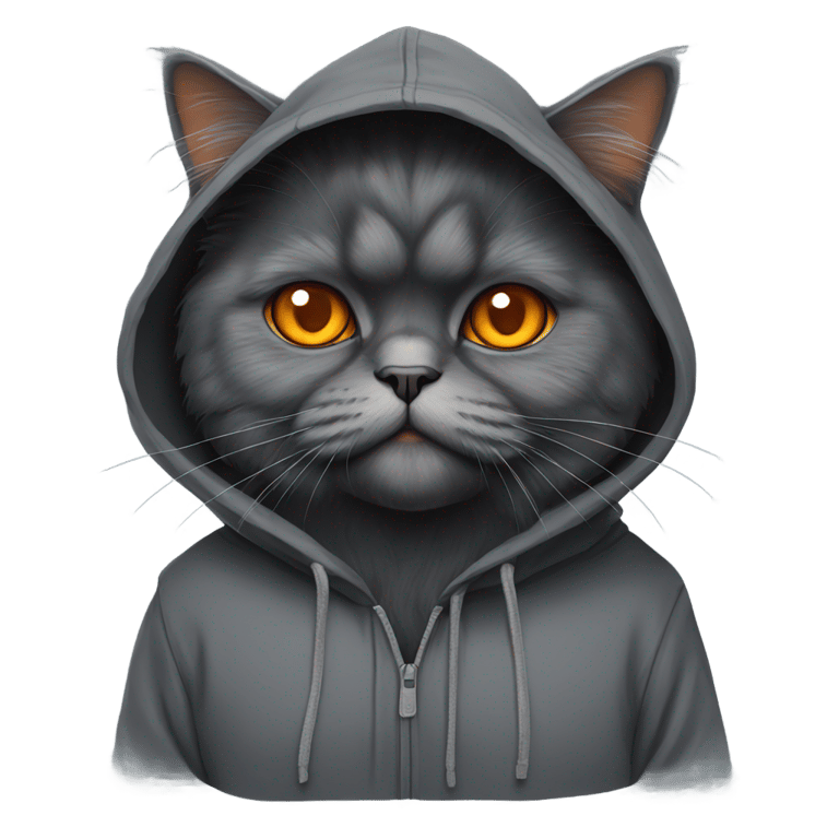 genmoji：黑色波斯猫，橙色眼睛，戴着帽子