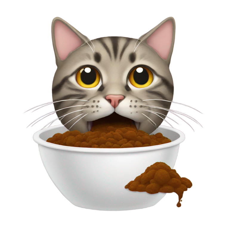 genmoji: Cat eating poop