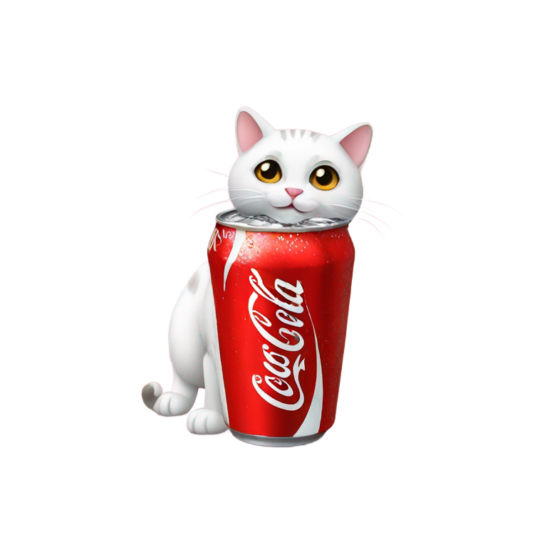 genmoji: cat in a coke
