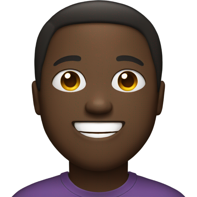 genmoji : Homme noir souriant avec des yeux en cœur tenant un téléphone