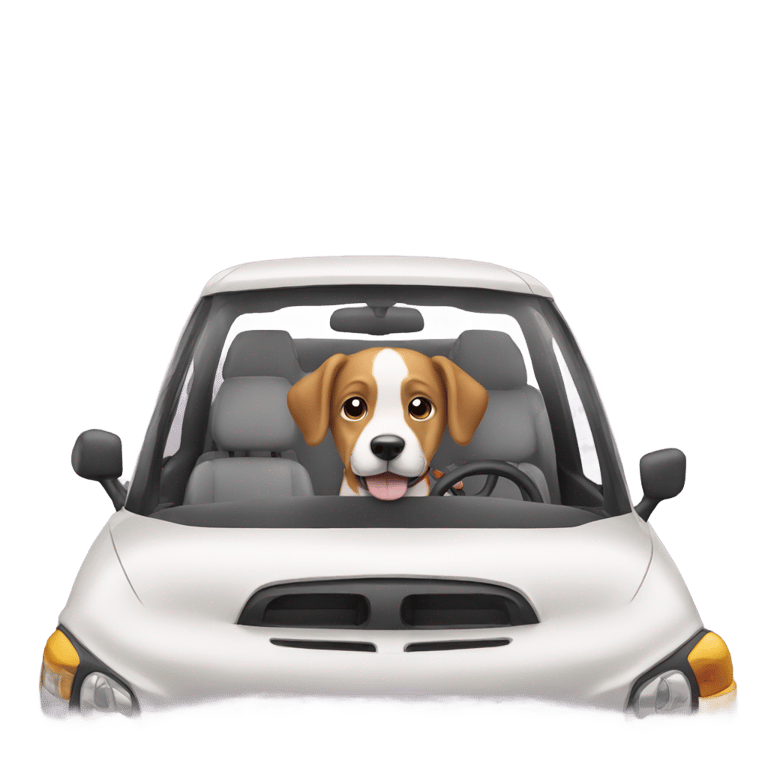 genmoji : Chien conduisant une voiture