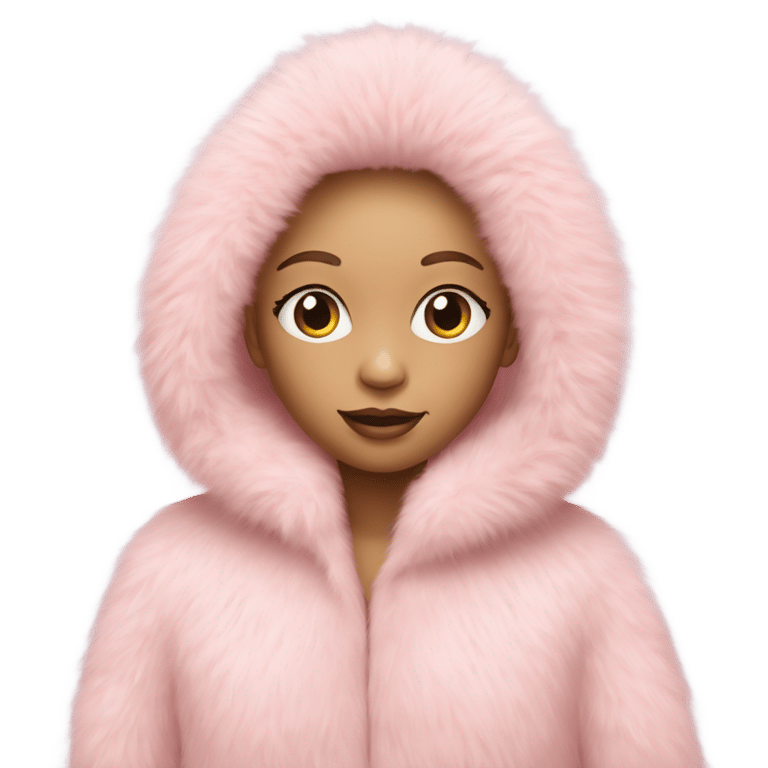genmoji：淡粉色长毛大衣