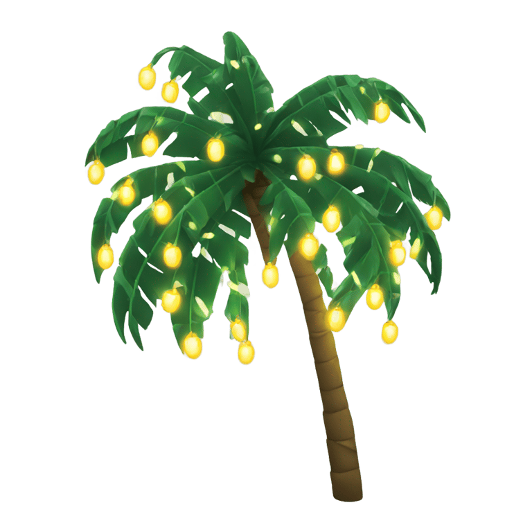 genmoji：palm with christmas lights