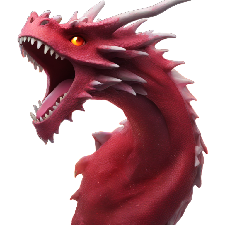 genmoji : Un dragon émergeant d'une galaxie sanglante