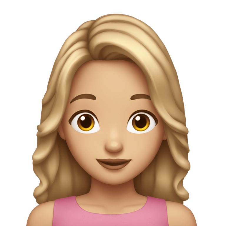 genmoji : Une fille d'anniversaire avec des cheveux bruns et des reflets blonds subtils