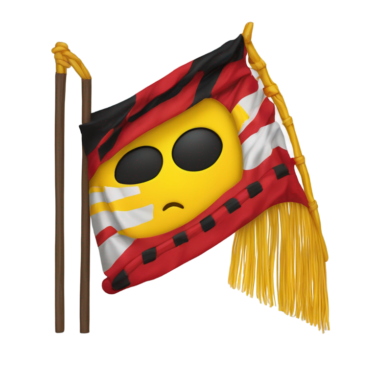 genmoji: Drapeau aborigène haut du drapeau noir bas du drapeau rouge avec crecle jaune au milieu