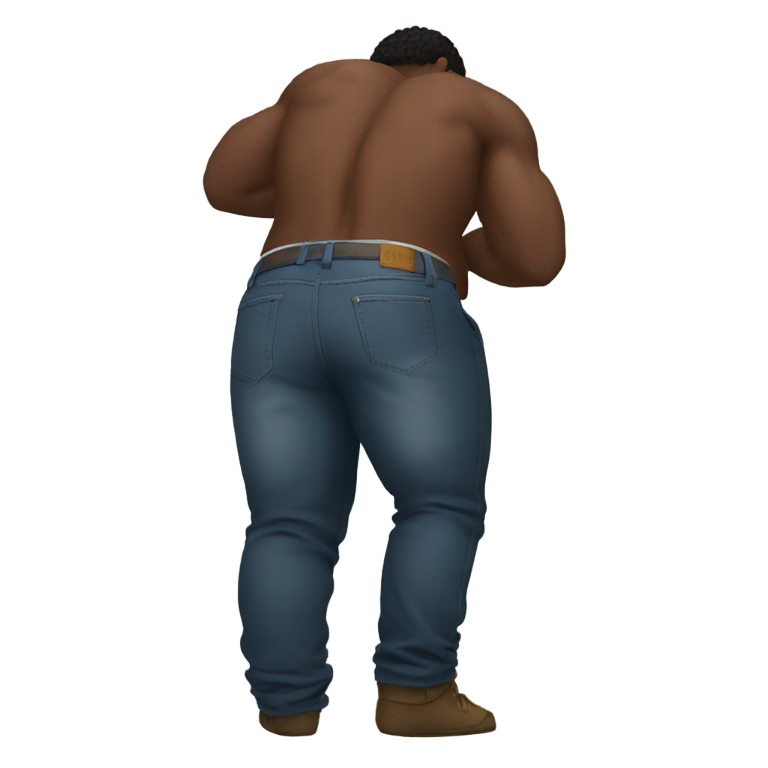 genmoji : Fesses masculines noires, penchées en avant