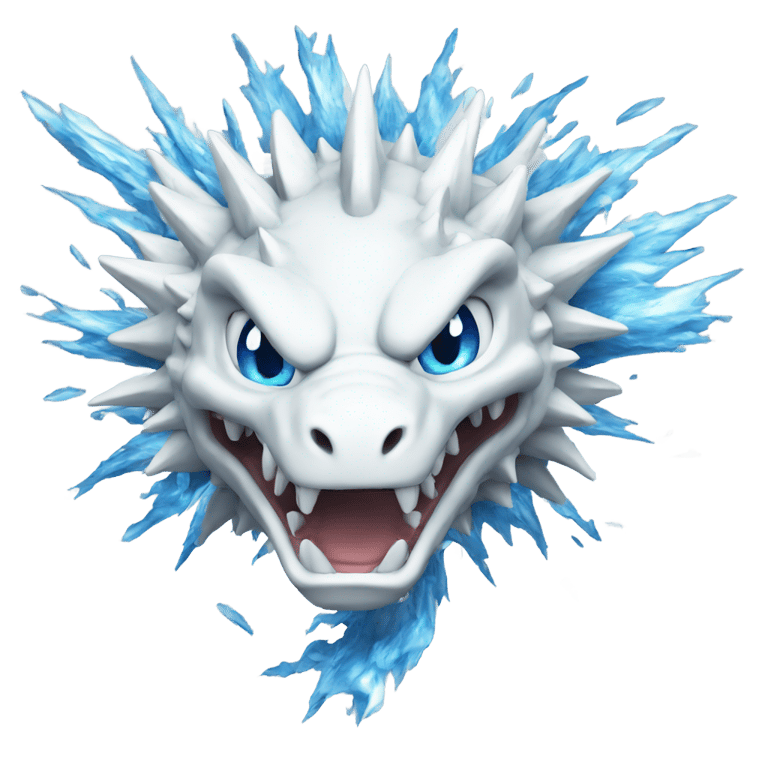 genmoji: blue eyes white dragon explosion