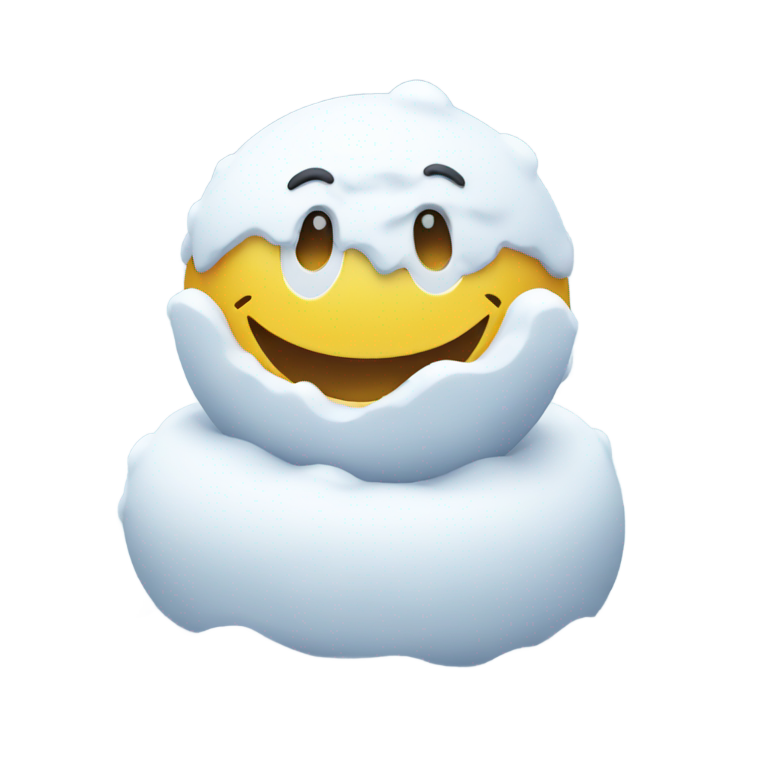 genmoji : visage souriant avec un tas de neige