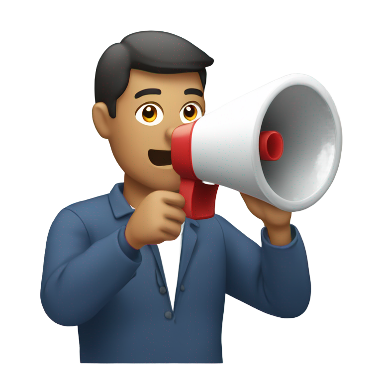 genmoji : Homme utilisant un mégaphone