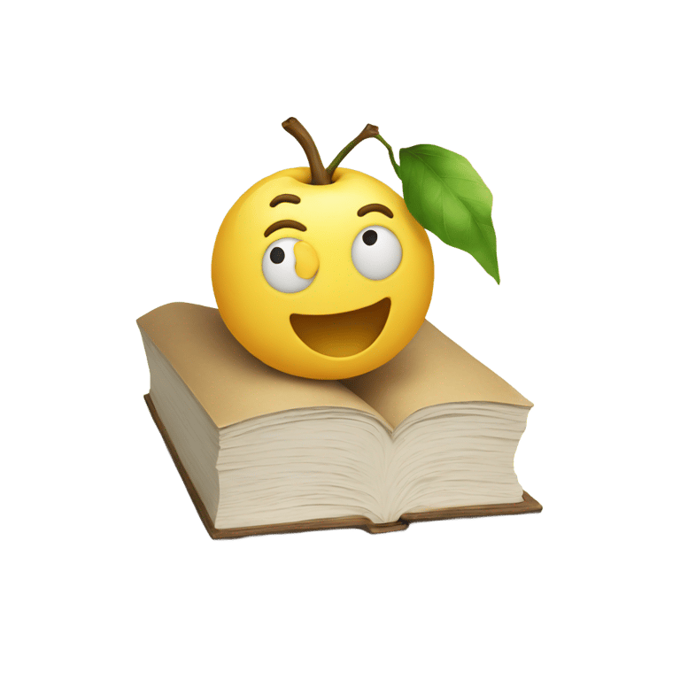 genmoji : a math book smiling and have feet