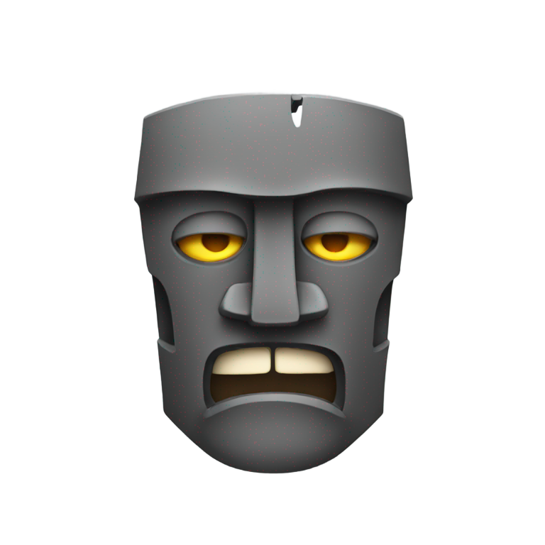 genmoji: Moai emoji angry