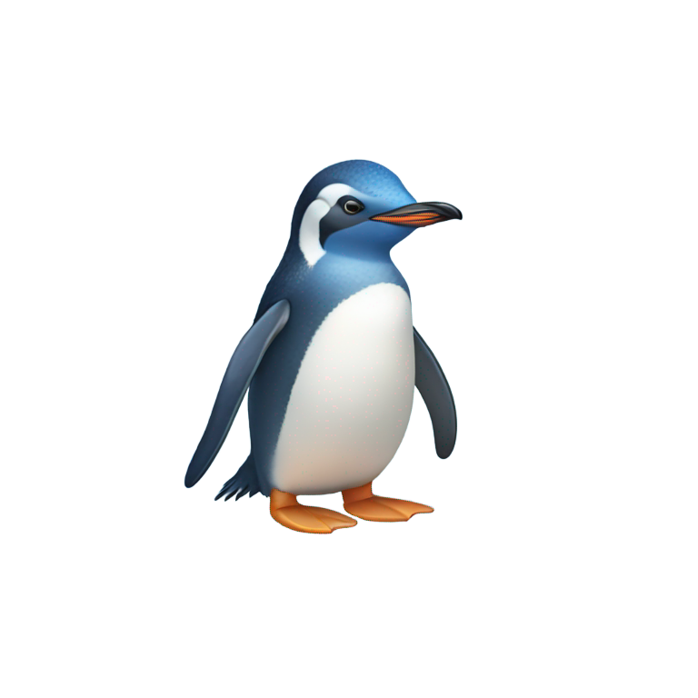 絵文字：青いペンギン