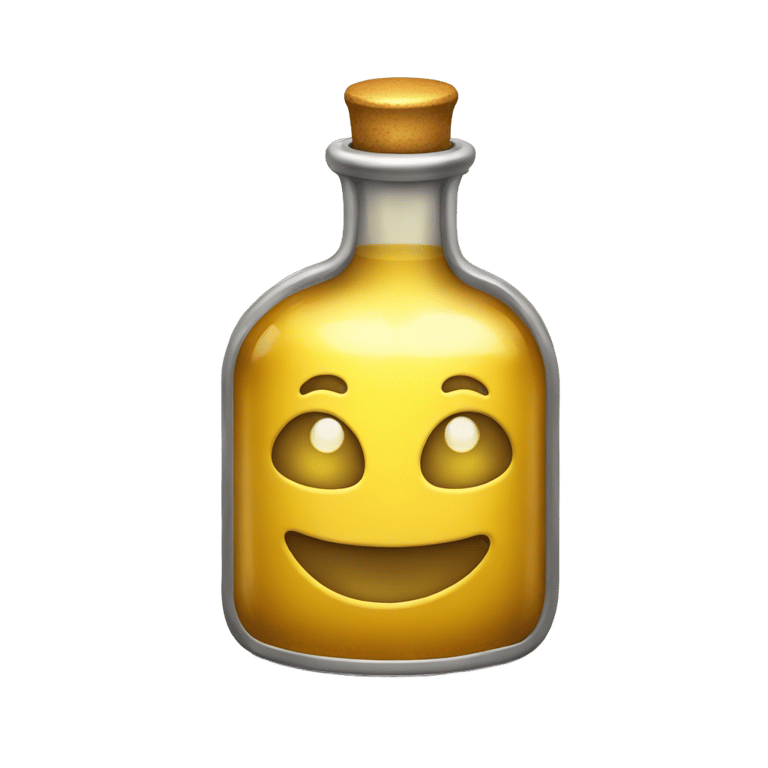 genmoji：一瓶黄金色金属瓶装的魔法药水