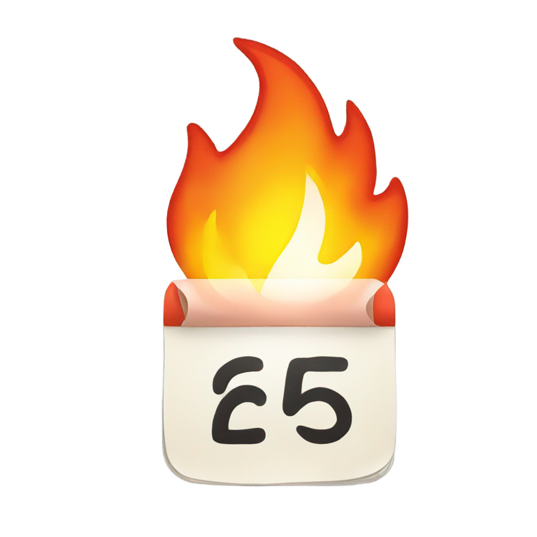 genmoji：fire with calendar