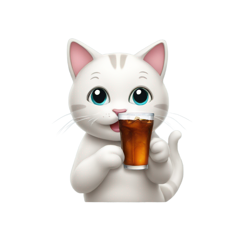 genmoji：猫咪喝可乐