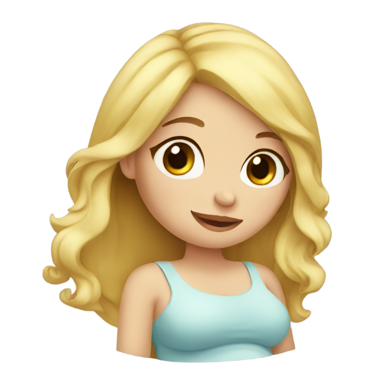 genmoji: pregnant blonde girl
