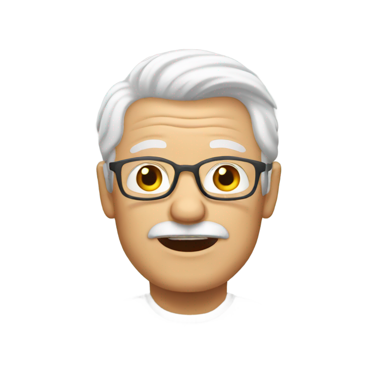 genmoji: A white-haired grandpa