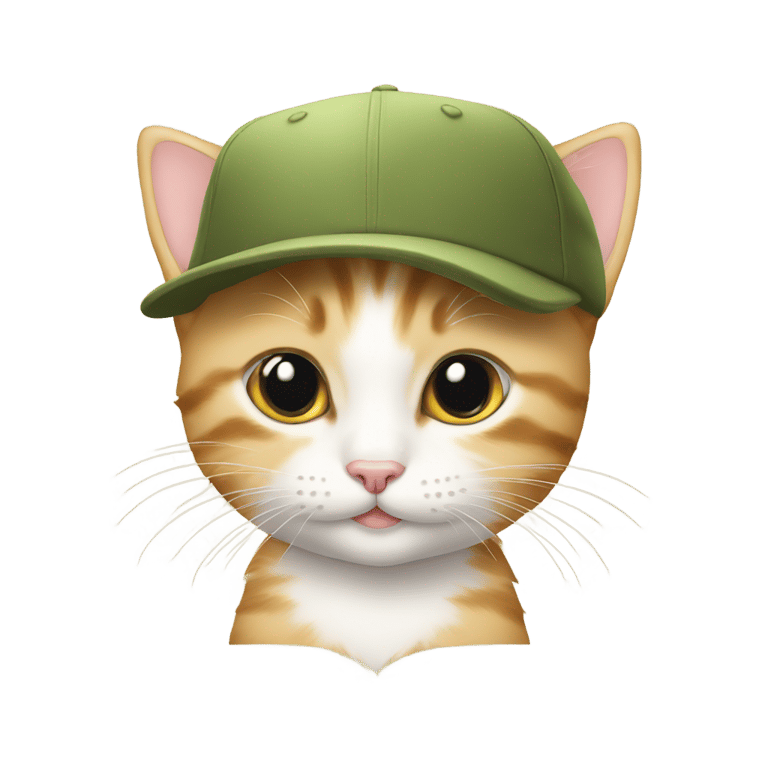 genmoji: A cute kitten with cap