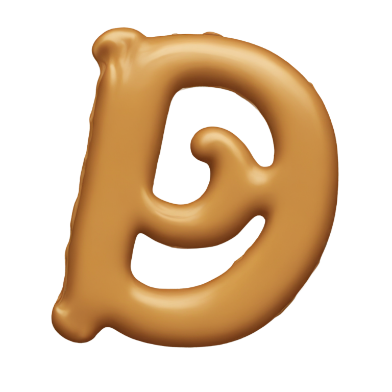 genmoji：Letter p made out of peanut butter