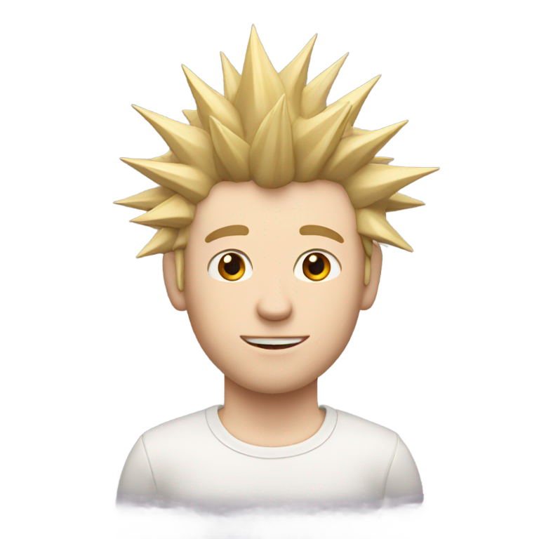 genmoji：一个头上有尖刺、皮肤苍白的人