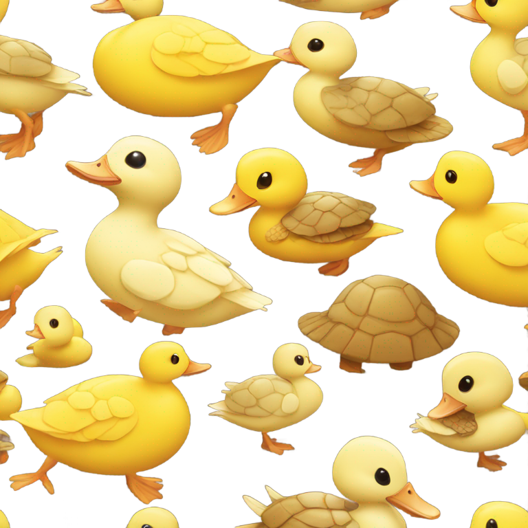 genmoji: one duck turtle cute fantasy yellow brown