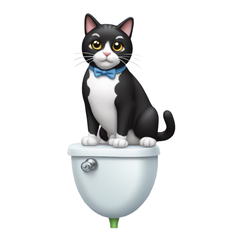 絵文字：トイレに行くタキシード猫のステッカー