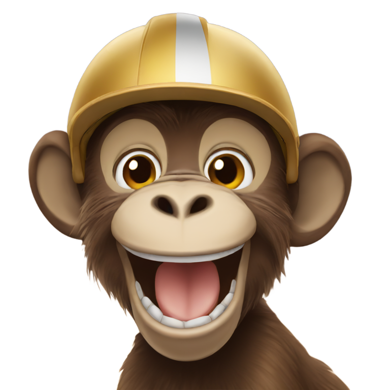 genmoji: monkey smiling on a horse