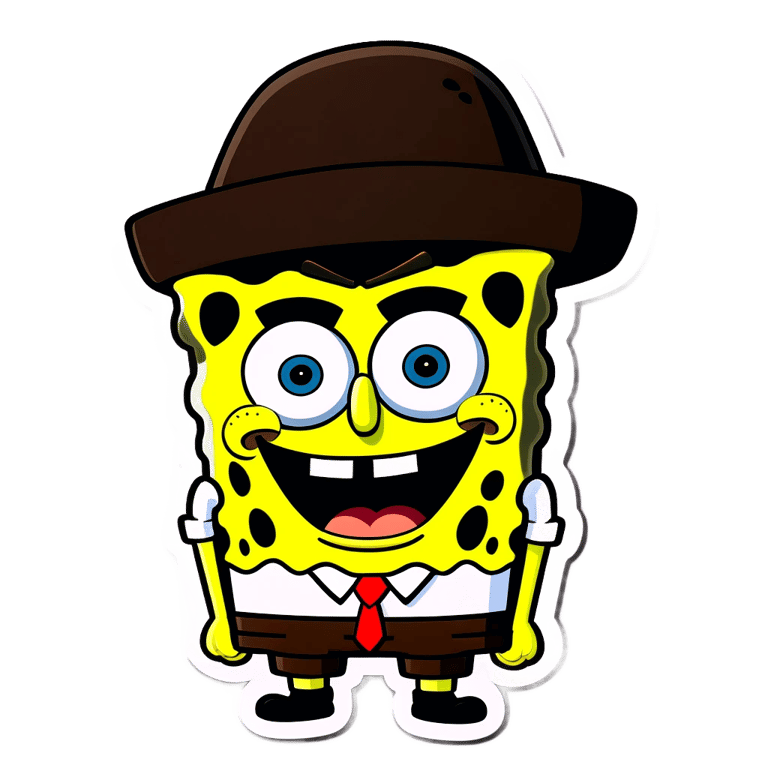 genmoji : Bob l'éponge avec un chapeau