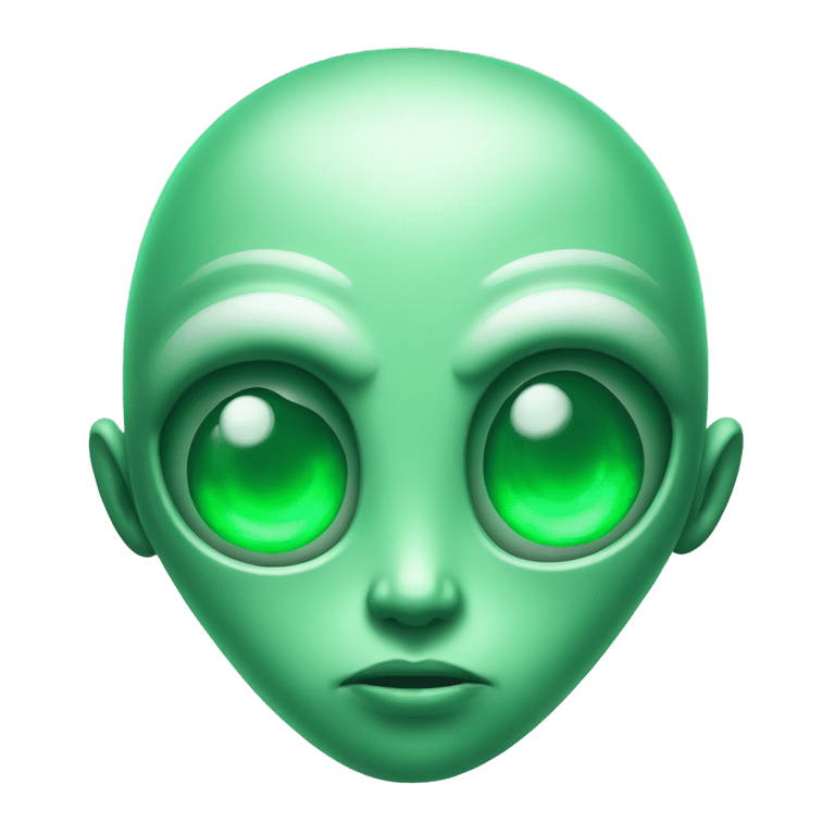 genmoji：外星人，额头有翡翠宝石，眼周有条纹