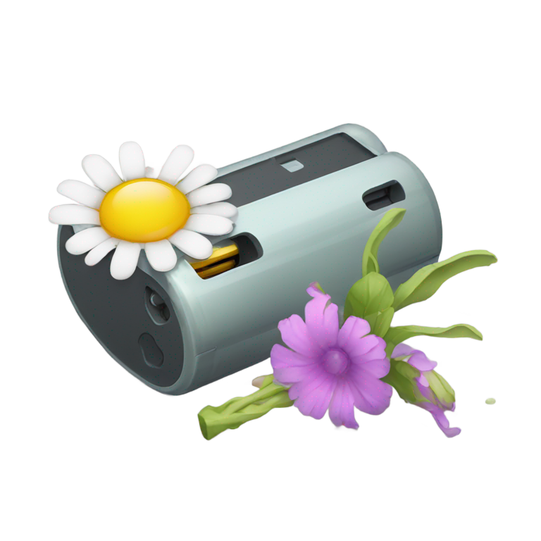 genmoji: dead battery mixed with wilted flower