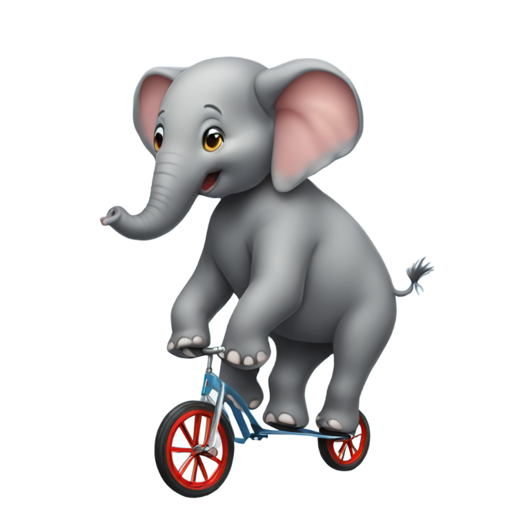 絵文字：一輪車に乗る象