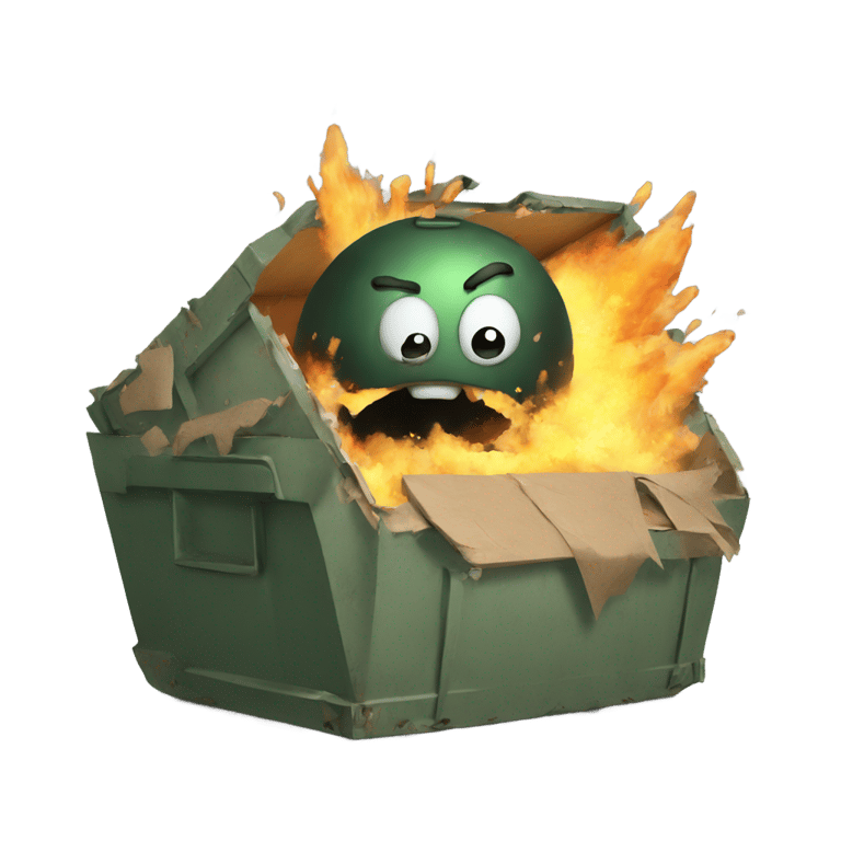 絵文字：bomb explosion  sad creature dumpster