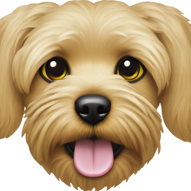 genmoji：黑色约克普犬舌头与黄色飞盘