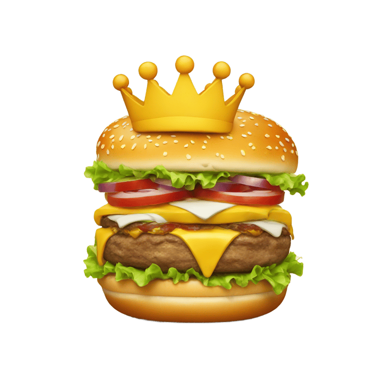 genmoji : burger with a crown