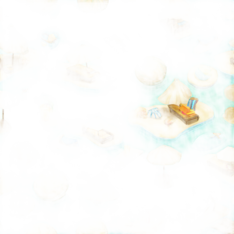 genmoji：海滩生活图标，代表免费海滩和海滩俱乐部，仅含海滩图标，无人像。