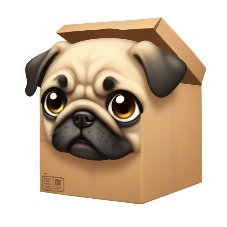genmoji：箱子里的小斗牛犬宝宝哭泣，泪流满面