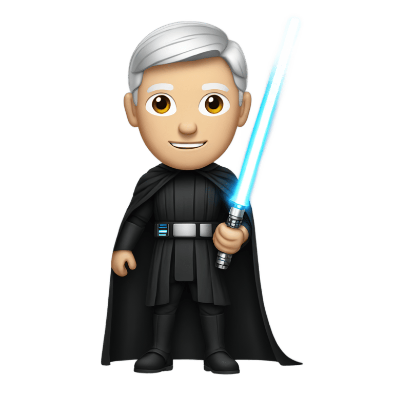 genmoji : sith tim cook with a lightsaber
