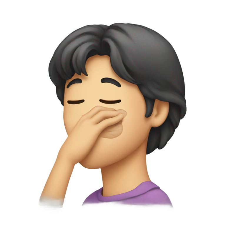 genmoji：kiss face with hand on face