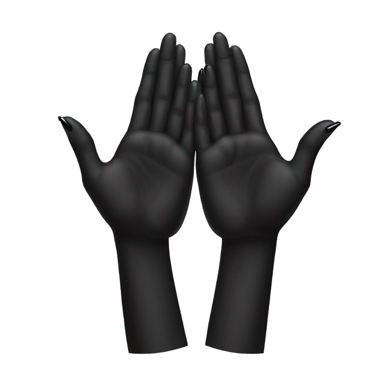 genmoji : praying hands with black nails