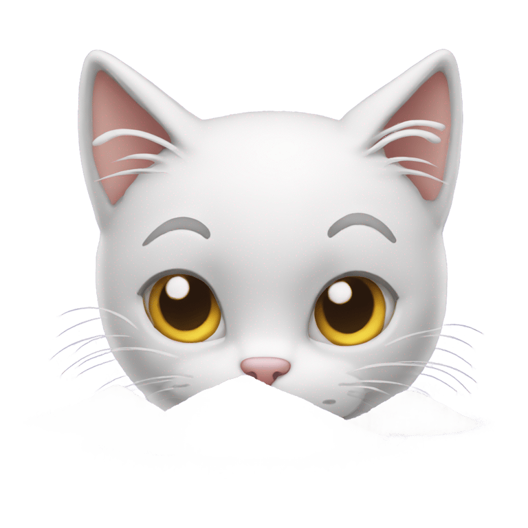 genmoji : Cat smelling line of powdered sugar