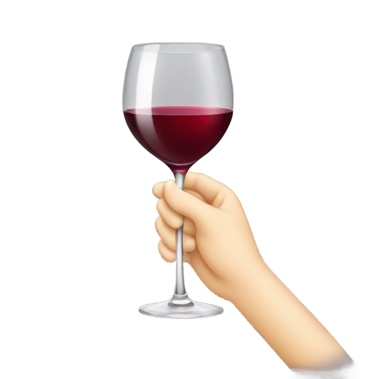 genmoji: A hand sophisticatedly holding a glass of wine from the lower part