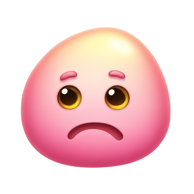 genmoji: A squishy gel blob with a confused expression