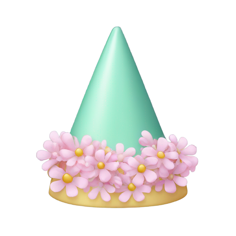 genmoji：春季淡彩色的尖顶生日帽